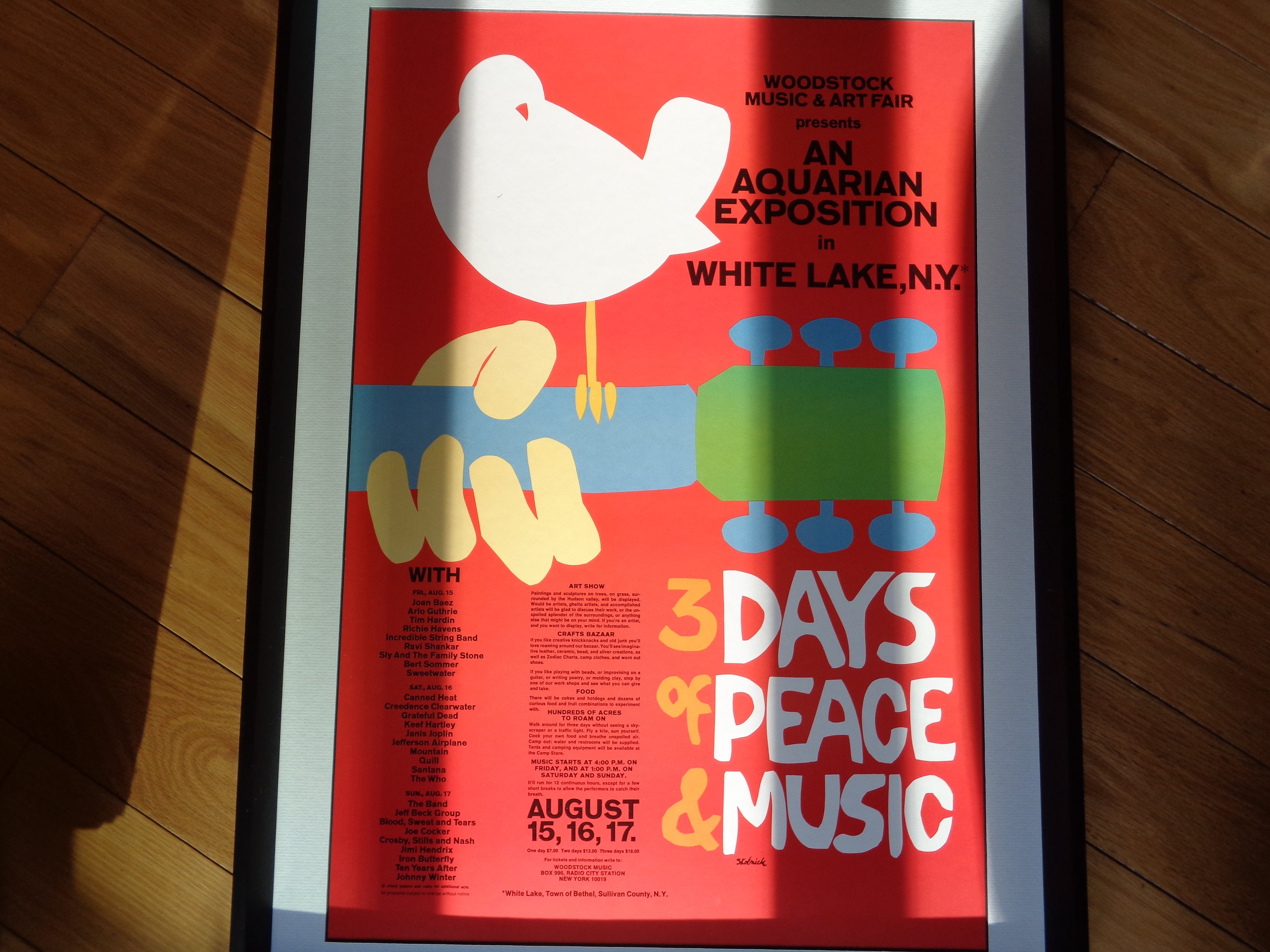 1969 Woodstock Poster Reproduction, Matted & Framed - Etsy