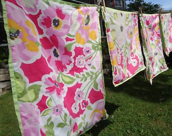 4 Vintage TOMMY HOLFIGER HOME Floral Print Pillows in Vintage Condition with a sun washed faded patina