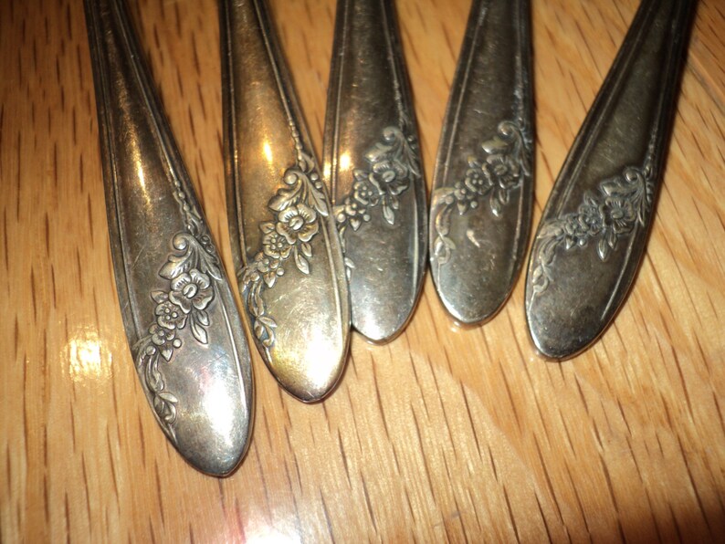 Retro 5 Silver Plated Stamped Tudor Plated Oneida Community Etsy