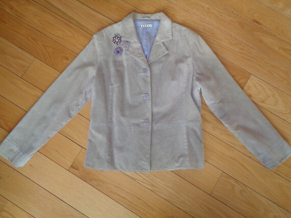 Pastel Lilac Purple Suede Jacket in Vintage Condi… - image 10