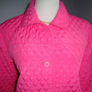 Vintage Bubble Gum  Bright Pink Car Coat Length Jacket Size Large Female in Vintage Condition