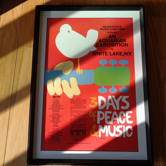 1969 Woodstock Poster Reproduction, Matted & Framed - Etsy