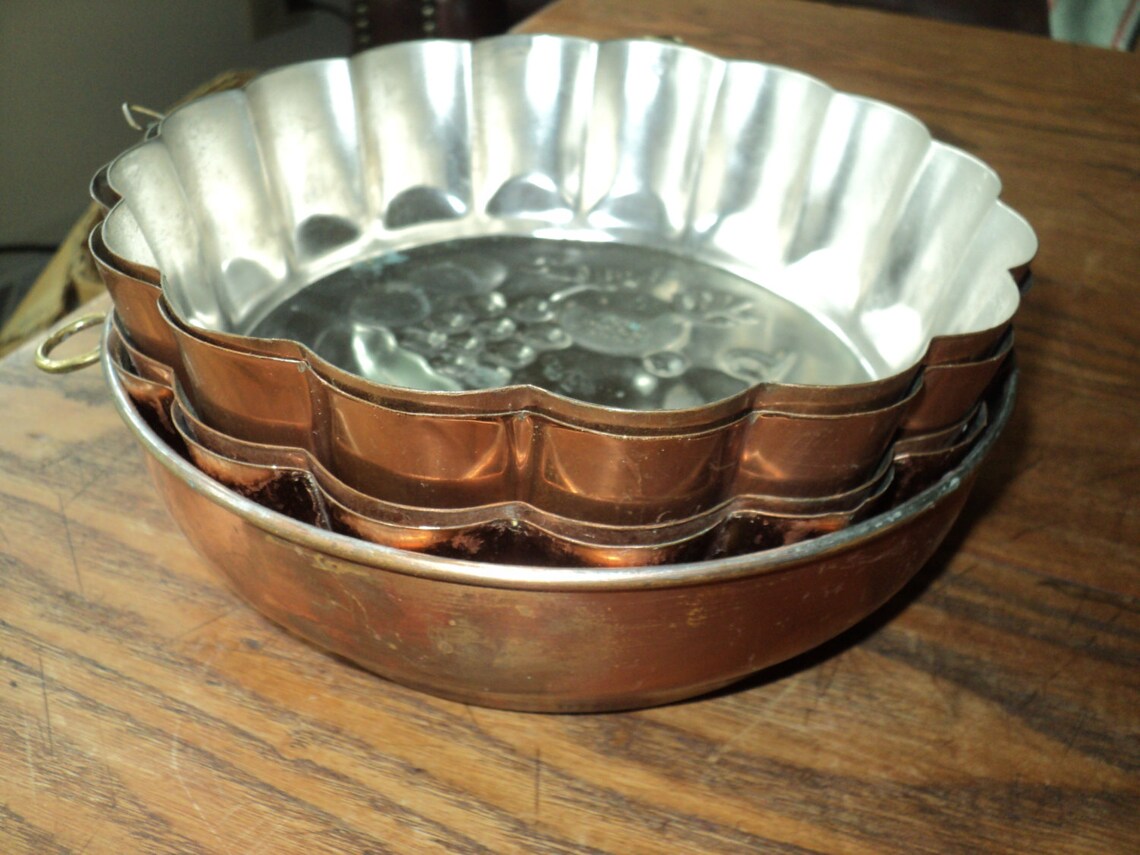 5 SOLID COPPER MOLDS Sold Separately With Fruit Relief Image Etsy
