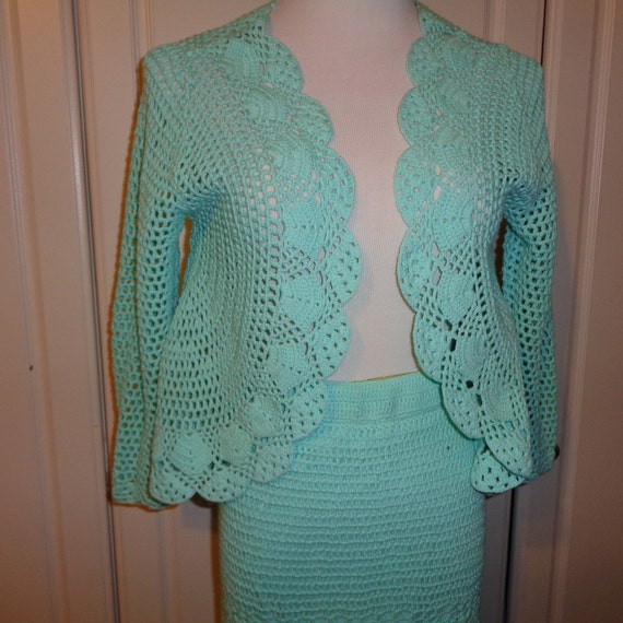 Retro Resort Ware, Hand Made Crochet 2 Piece Skir… - image 3