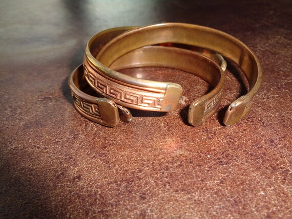 6 Vintage Solid Copper Cuff Bracelets for sale in… - image 4