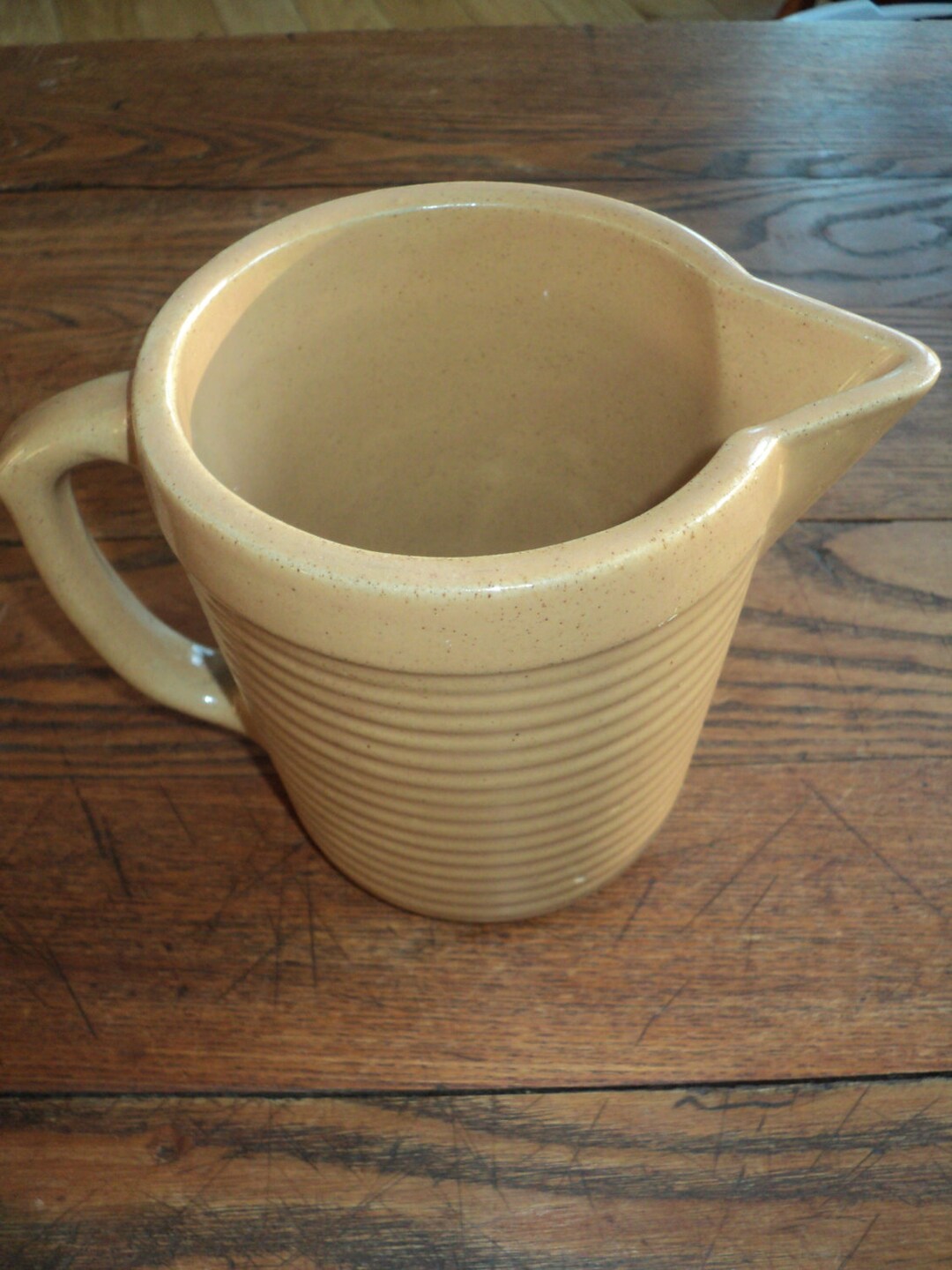 Vintage Rustic Country Style Tan Ceramic Pitcher Made by the Monmouth ...