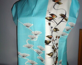 Vintage Asian Style Silk Crop Top, Made in Japan, Size M/L