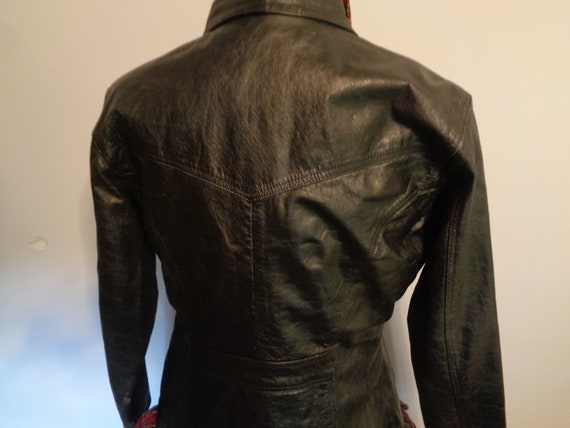 Vintage WILSONS Black Leather Jacket Size L Femal… - image 4