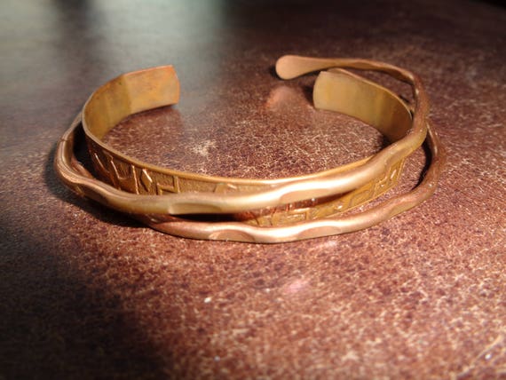 6 Vintage Solid Copper Cuff Bracelets for sale in… - image 6