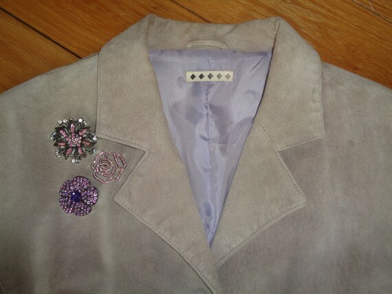 Pastel Lilac Purple Suede Jacket in Vintage Condi… - image 4