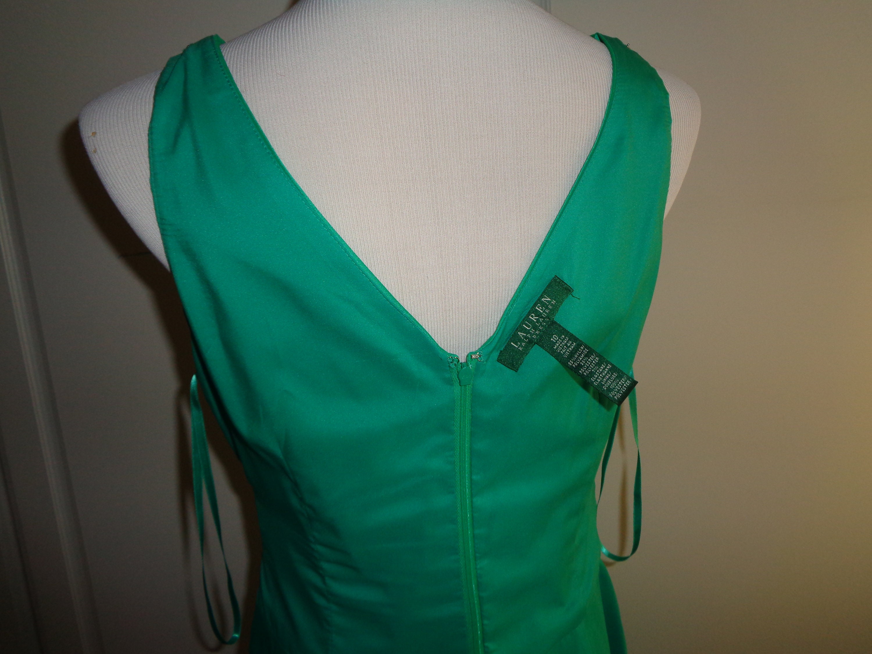 black dress and green shoes Lauren Ralph Lauren Women's Double-Strap Georgette Slip Dress Palm Leaf main image 0