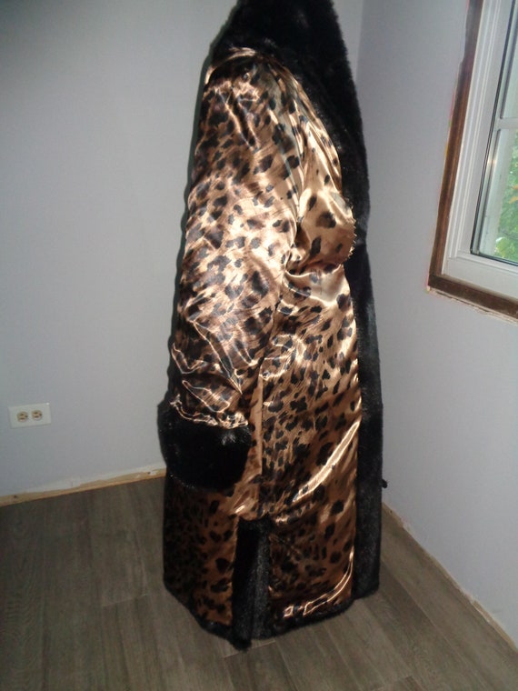 Beautiful Black Faux Mink Long Length Coat with l… - image 10