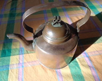 Antique Solid Copper Teapot, Swedish Patina Kettle (2-Cup)