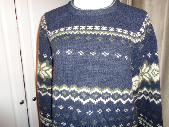 Vintage J. CREW 100% Lamb's Wool Ski Sweater, Siz… - image 2