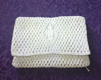 Vintage Hand Made Macrame Envelope Shaped Purse