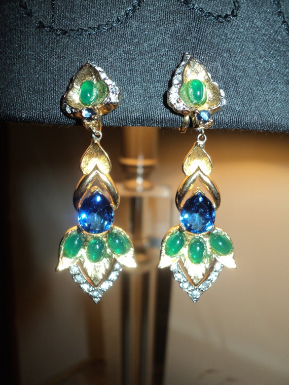 Vintage Art Nouveau Style Stamped Earrings with wo