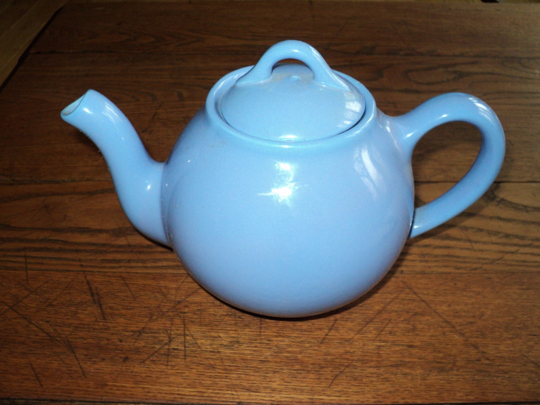 Vintage Lipton Teapot in Beautiful Blue Glaze Color Finish Etsy