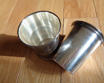 Vintage Silver-plated Pen and Flower Cups, Meridian and Wm Rogers, As Is