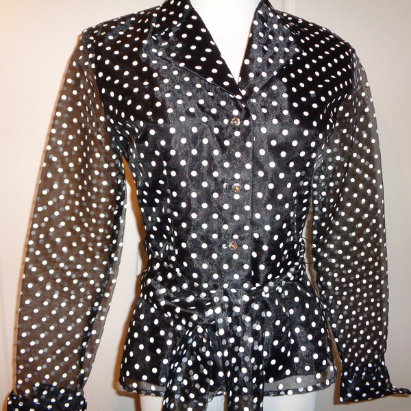 Sheer Polka Dot Sleeve Top