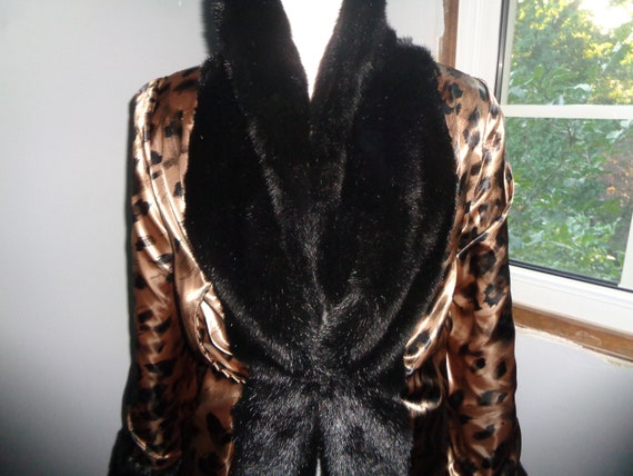 Beautiful Black Faux Mink Long Length Coat with l… - image 7