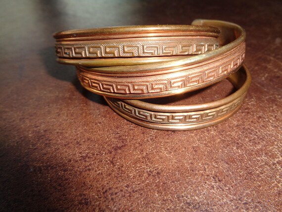 6 Vintage Solid Copper Cuff Bracelets for sale in… - image 3