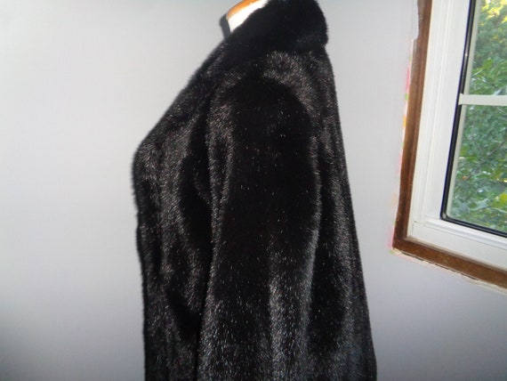 Beautiful Black Faux Mink Long Length Coat with l… - image 2