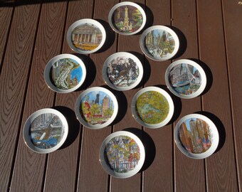 SWEET HOME CHICAGO - Vintage Franklin McMahon Chicago Landmark Plates, Set of 12