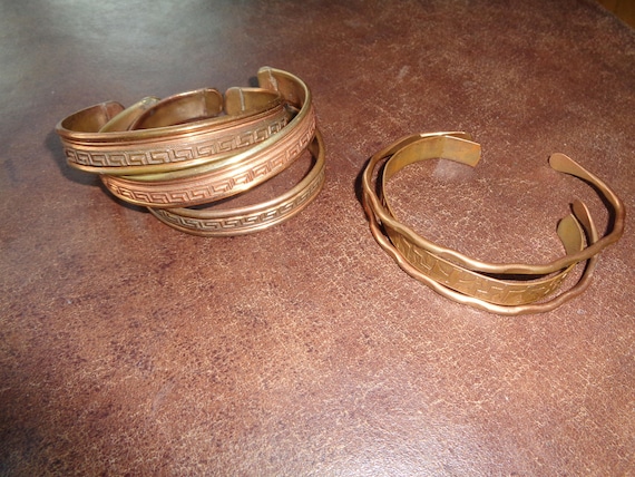 6 Vintage Solid Copper Cuff Bracelets for sale in… - image 5