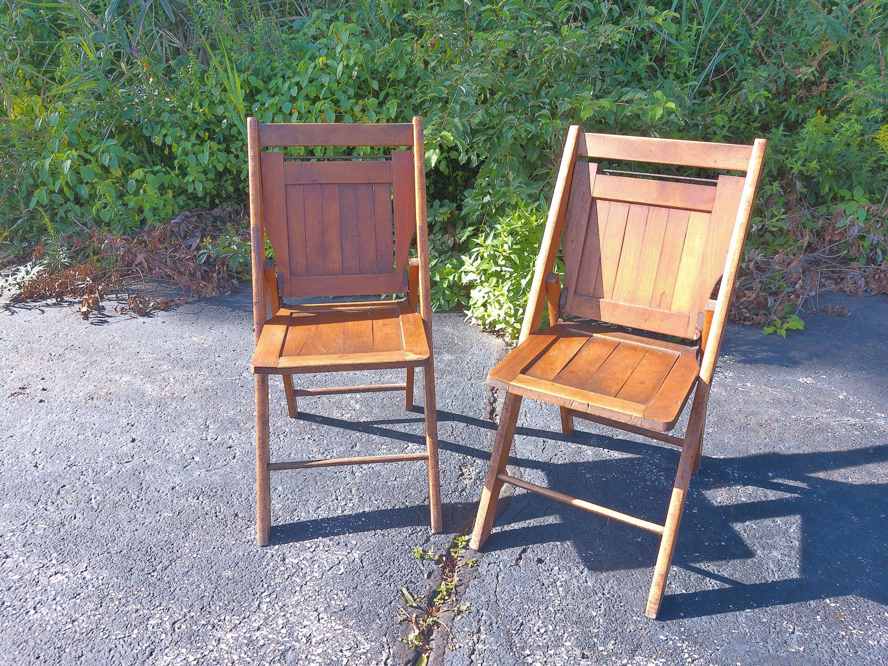 Vintage Wood Folding Church Chair - Etsy