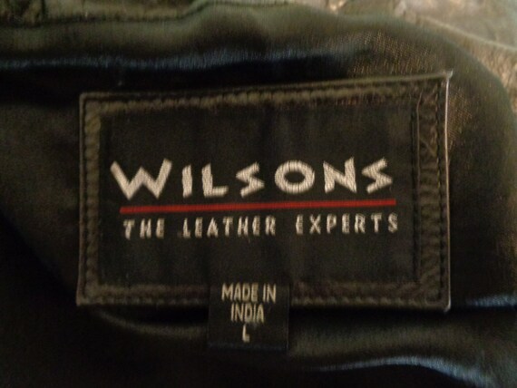 Vintage WILSONS Black Leather Jacket Size L Femal… - image 5