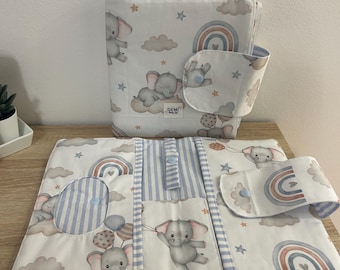Porta Pannolini e Salviette da Borsa, Organizzatore Cambio Neonato in Stoffa, Regalo Nascita Personalizzato