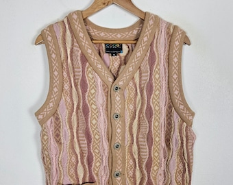 Chaleco de punto Coogi Rainbow Cable Australia vintage