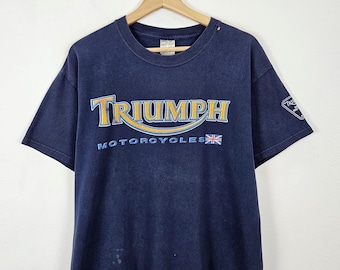 Camisa británica vintage de motocicletas Triumph de los años 90