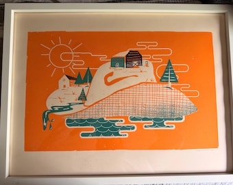 Andy Vastagh Limited Edition Screen Print 5/10 | Nashville Gig Poster Artist | Mid Century Modern Landscape | Signed Contemporary Art