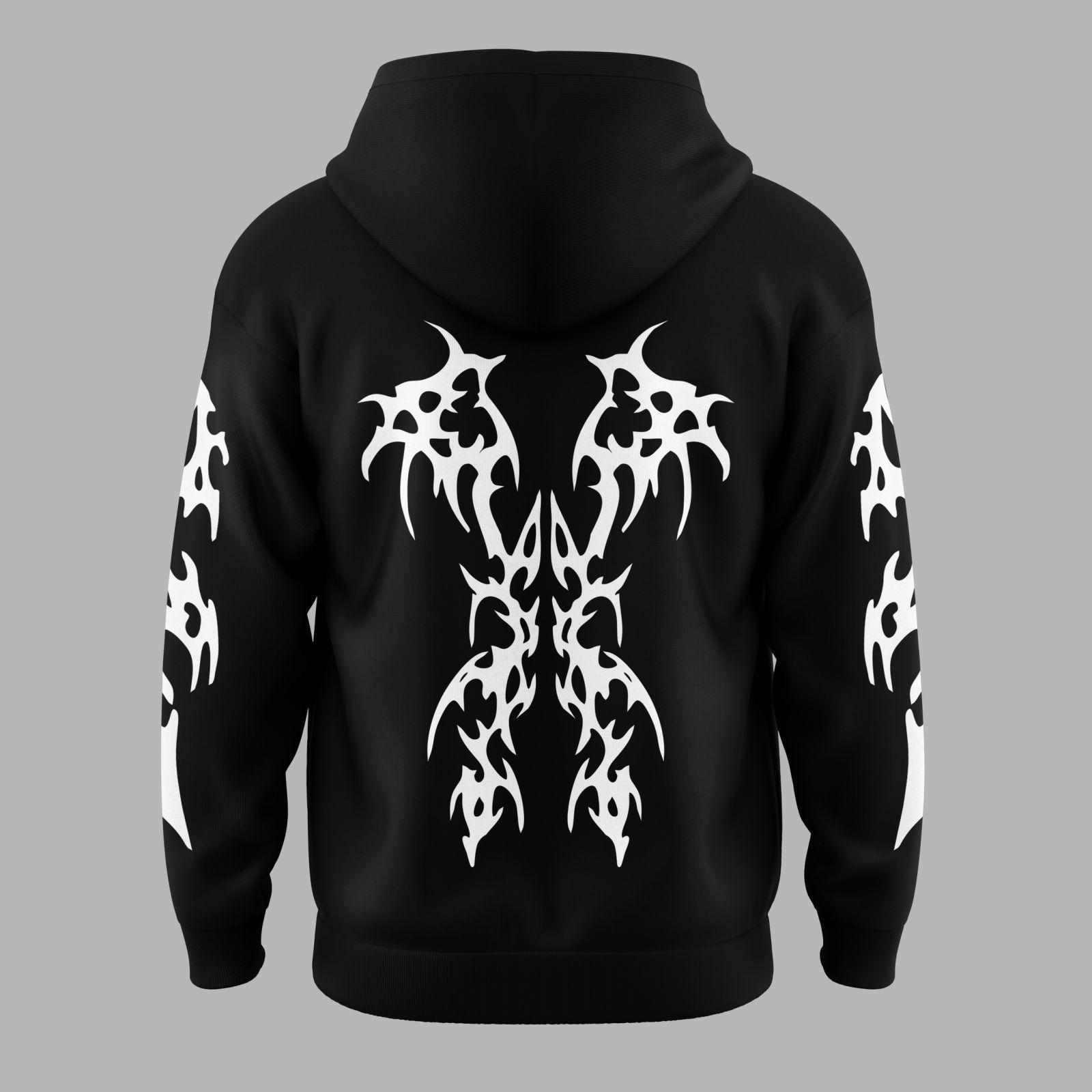 Reflective Biker Hoodie, Motorcycle Oversized Clothes, Streetwear