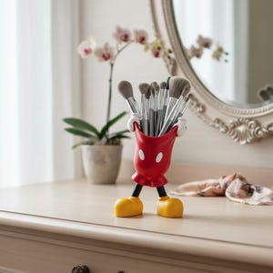 Mickey Mouse Pants Pen Holder, Makeup Brush Storage, Kawaii Office Decor