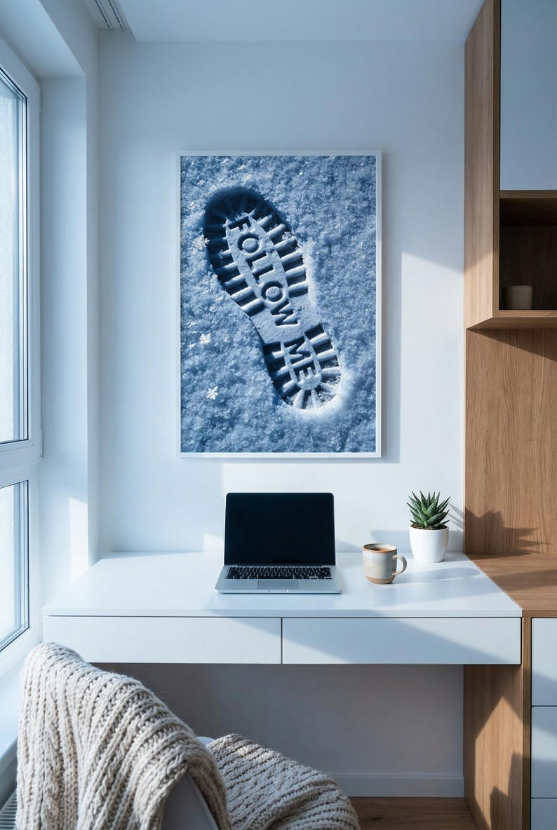 Follow Me Footprint Wall Art, Leadership Motivation Poster, Discipline ...