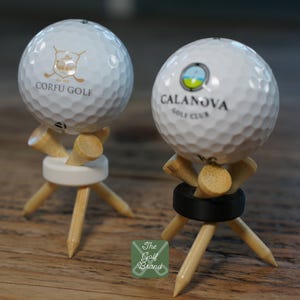 Golf Ball Display (Set of 4) Tripod Stand – Minimalist Wooden Tee Holder