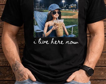 I Live Here Now Funny Ballfield Baseball Girl Softball Meme PNG