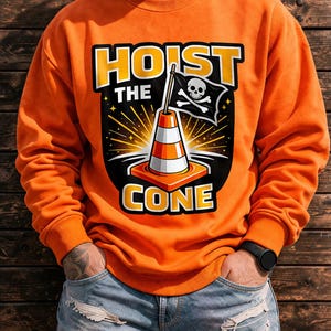 Hoist The Cone Funny Pirate Traffic Cone Graphic PNG image 5