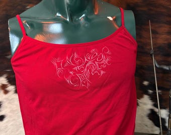 Unique Hand Painted Women’s Tank Top | Wearable Art | Size L