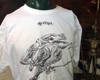 Unique Illustrated Tee, “Free” | Wearable Art | Size L (2) and XL (1)