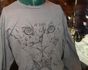 Unique Illustrated Tee, “At Last” | Wearable Art | Size L and XL
