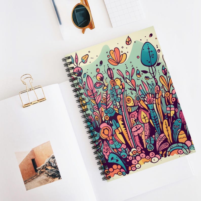 Plant Doodle Joy Spiral Notebook, Ruled Line Journal, Artistic ...