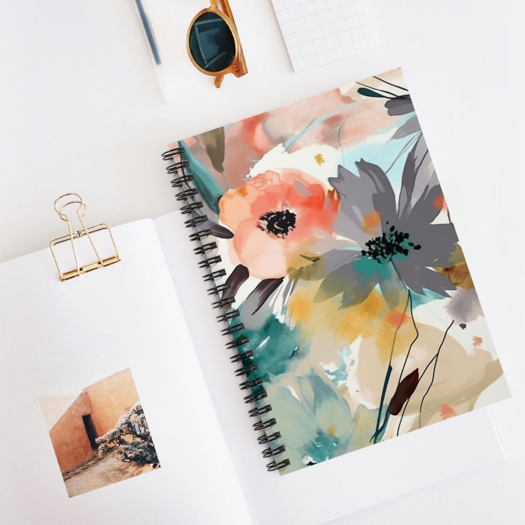 Abstract Petal Swirl Spiral Notebook, Ruled Line Journal, Artistic ...