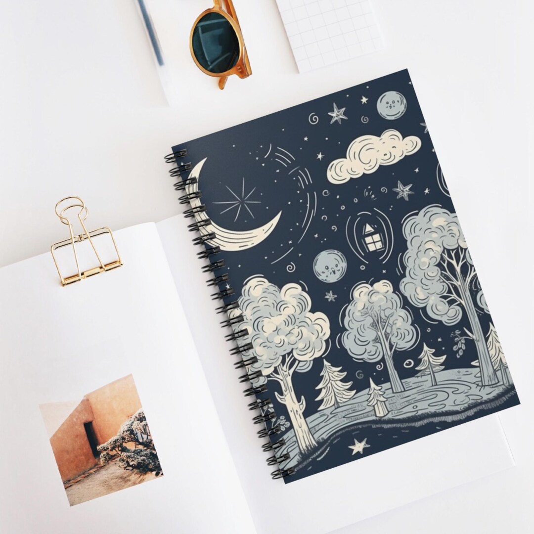 Cozy Night Sketches Spiral Notebook, Ruled Line Journal, Artistic ...