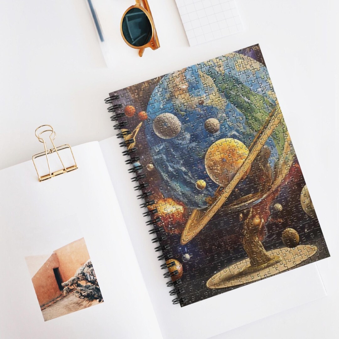 Puzzle Planetarium Spiral Notebook, Ruled Line Journal, Artistic ...