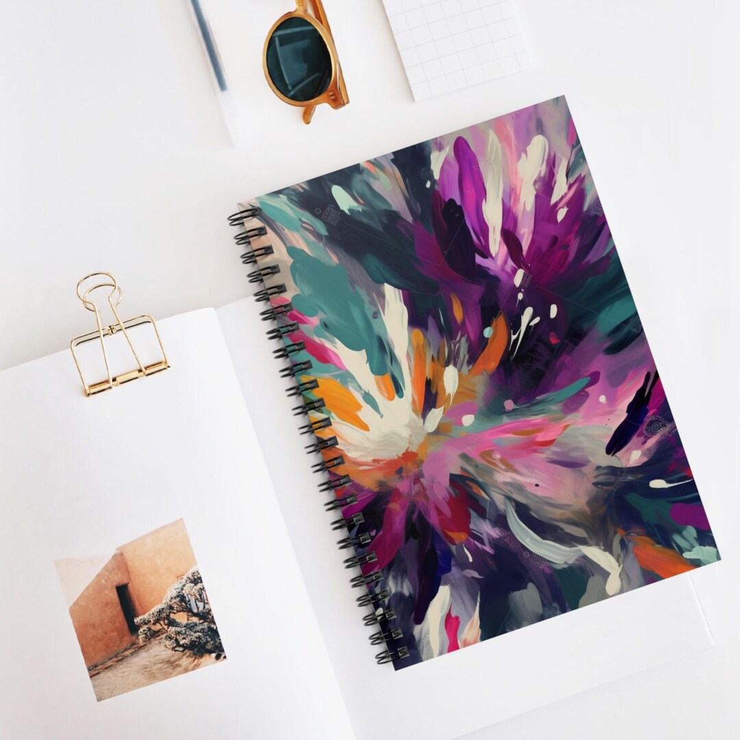 Expressionist Petal Marks Spiral Notebook, Ruled Line Journal, Artistic ...
