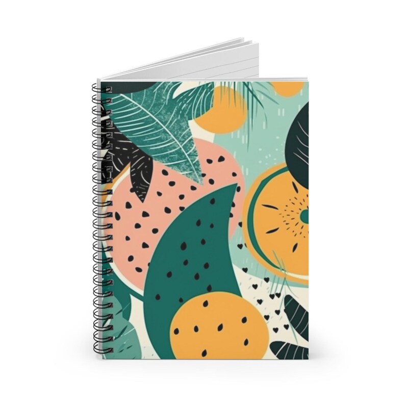 Geometric Jungle Pop Spiral Notebook, Ruled Line Journal, Artistic ...