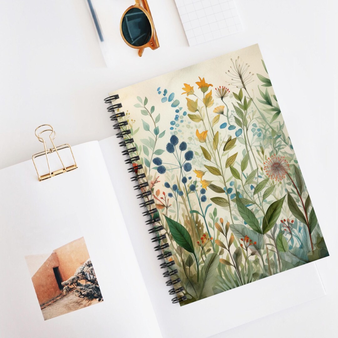Storybook Garden Blooms Spiral Notebook, Ruled Line Journal, Artistic ...